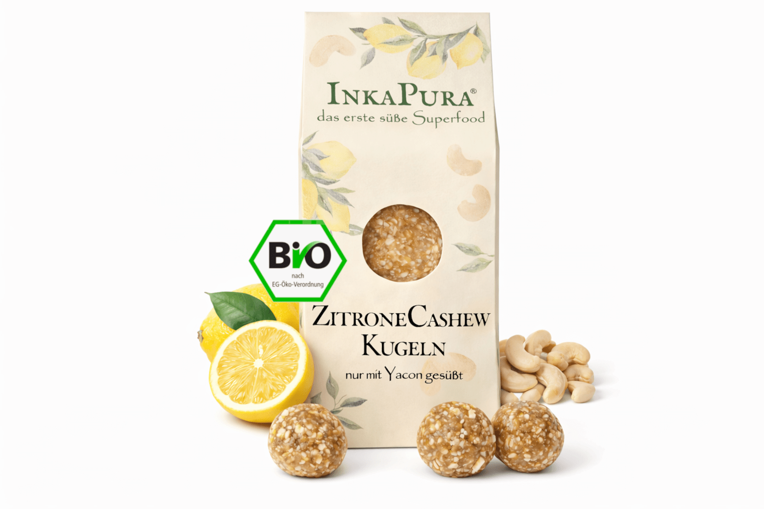 Bio ZitroneCashew Kugeln - InkaPura