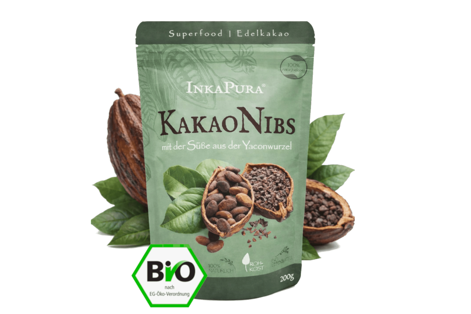 Bio KakaoNibs gesüßt mit YaconSirup - InkaPura